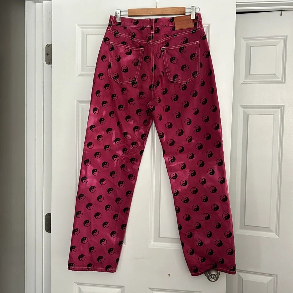 Princess Polly Pink Yin Yang Print Jeans Size 10 Women’s - Picture 4 of 15